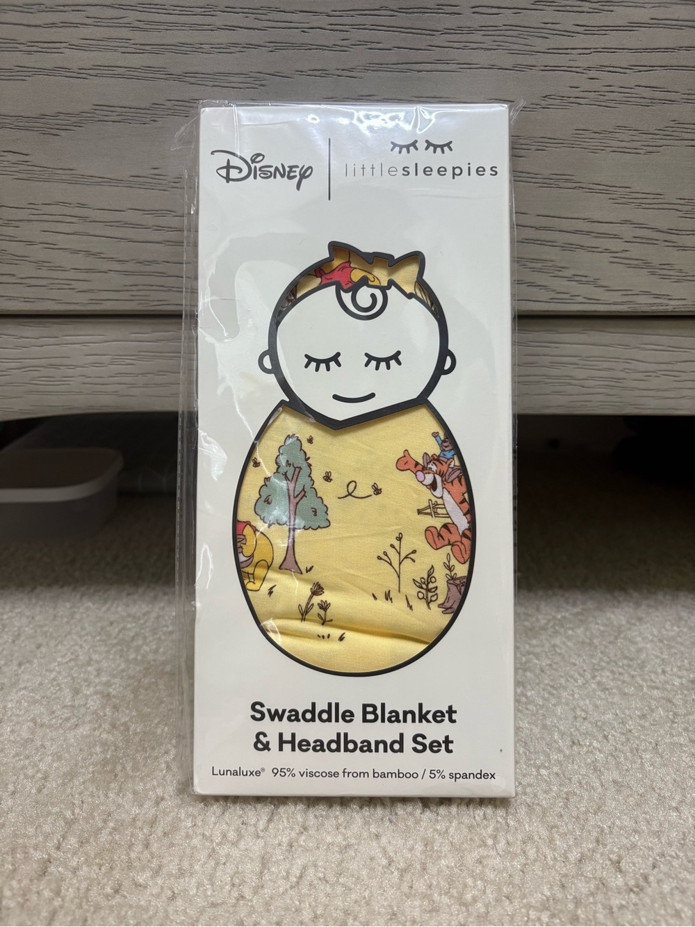 Little sleepies playtime with Pooh swaddle and headband set, NWT